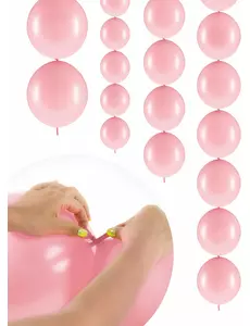 20 pastellrosa uppblåsbara ballonger att länka 28 cm