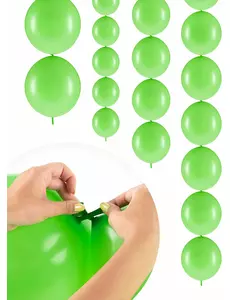 20 ljusgröna uppblåsbara ballonger att länka samman 28 cm