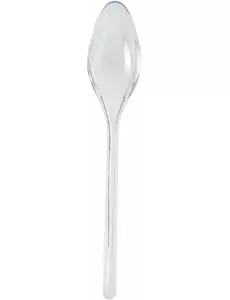 20 genomskinliga plastdessertskedar 14 cm