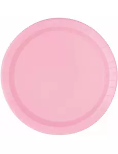 20 ljusrosa små papptallrikar 19 cm