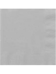 20 silverfärgade pappersservetter 33 x 33 cm