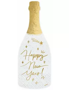 20 pappersservetter flaska Happy New Year 14,5 x 12 cm