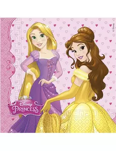 20 pappersservetter Disney™-prinsessor hjärtan 33 x 33 cm
