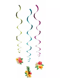 3 hängande dekorationer Hawaii party 60 cm