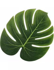 4 gröna plastmonsterablad 34 x 29 cm