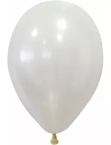 50 metalliserade vita ballonger 30 cm
