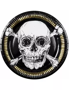 10 papptallrikar Jolly Roger-pirat 23 cm