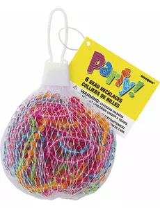 6 halsband med slumpmässiga plastpärlor