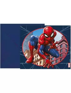 6 Spiderman™-inbjudningskort med kuvert