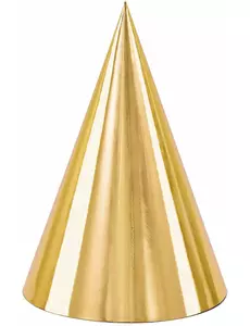 6 Gyllene pappfesthattar 16 cm