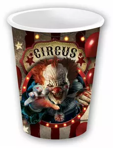 6 Halloween-clownglas i kartong 240 ml
