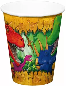 6 pappermuggar Dinosaurier 250 ml