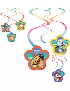 6 pappersspiraler Pat' Patrouille™ 60 cm