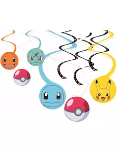 6 Pokémon Pikachu™ spiralhängdekorationer