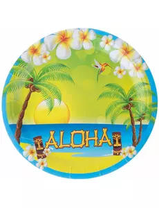 8 papperstallrikar Aloha 23 cm