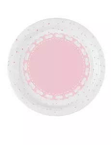 8 papperstallrikar med rosa hjärtan 18 cm