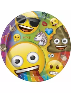 8 papperstallrikar Emoji Rainbow™ 22 cm