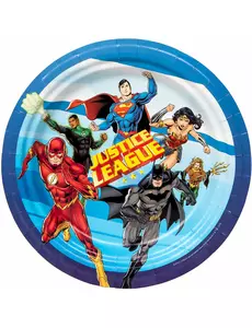8 Justice League™-papperstallrikar 23 cm
