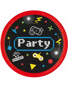 8 Gaming Party-papptallrikar 23 cm