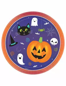 8 Halloween Friends papperstallrikar 23 cm