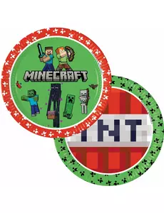 8 papperstallrikar 23 cm Minecraft™