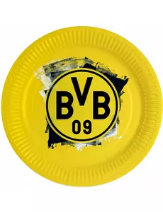 8 runda papptallrikar Borussia Dortmund 23 cm