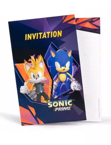 8 Sonic Prime-inbjudningskort 10 x 15 cm