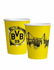 8 Borussia Dortmund-pappmuggar 250 ml