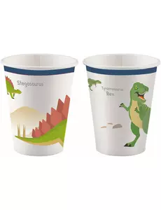8 stora dinosauriepappersmuggar 250 ml