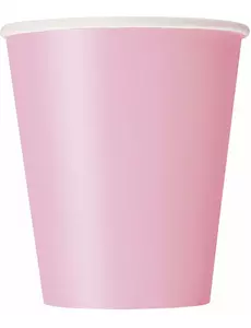8 ljusrosa pappmuggar 210 ml