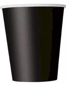 8 svarta pappmuggar 210 ml