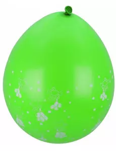 8 gröna ballonger med små nallemotiv