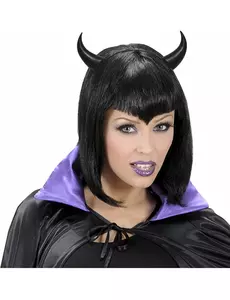 Hårband med svarta horn vuxen Halloween