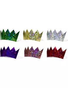 6 holografiska flerfärgade diadem med resår