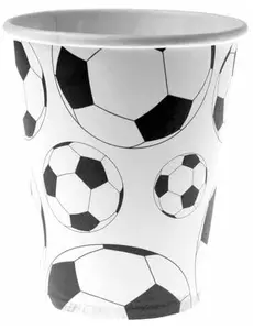 10 pappmuggar fotbollsballong 200 ml
