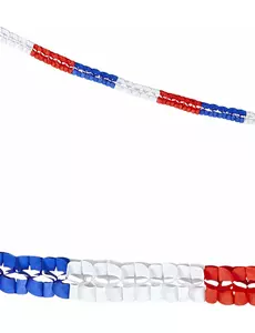 2 trefärgade pappersgirlanger, supporter France 3 m