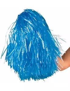Blå metallisk pompom