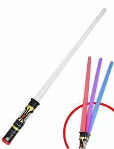 3-i-1 infällbart lysande lasersvärd 80 cm