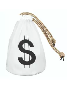 Vit dollarsäck 29 x 20 cm