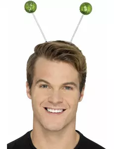 Diadem med gröna glittriga bollar vuxen