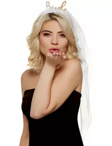 Bride-pannband med slöja vuxen möhippa