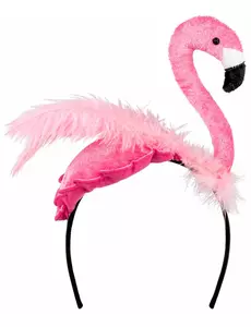Diadem med rosa flamingofjäder vuxen