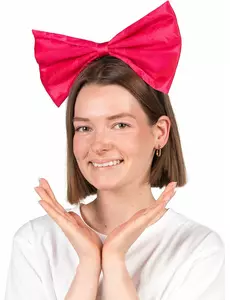 Hårband med stor neongulrosa rosett vuxen