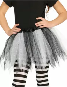 Tvåfärgad svartvit paljett-tutu flicka