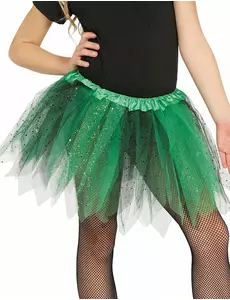Tvåfärgad svart och grön paljettutu flicka