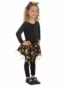 Svart och guldig halloween-tutu flicka