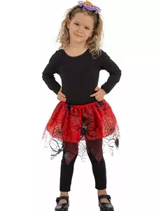 Röd tutu med svarta spindlar för flickor