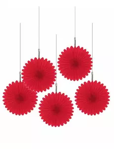 Hängande dekorationer röda rosetter