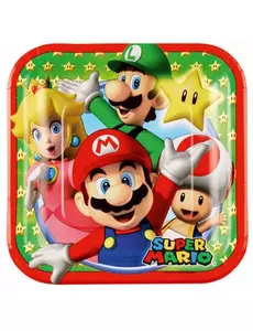 8 små papperstallrikar Super Mario™ 18 cm