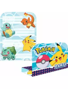 8 Pokémon™-inbjudningar och kuvert